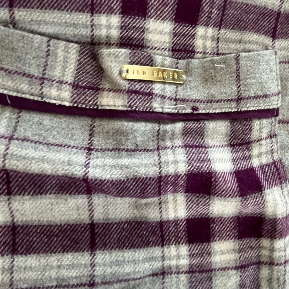 Ted Baker London Plaid Button-Up Sleep Shirt - Purple and Gray Women’s Size M - Picture 13 of 16